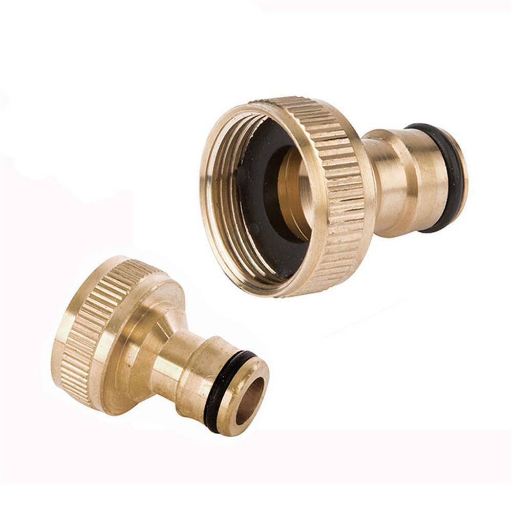 3/4" Threaded Brass Tap Adaptor Garden Water Hose Quick Pipe Connector Tool - US