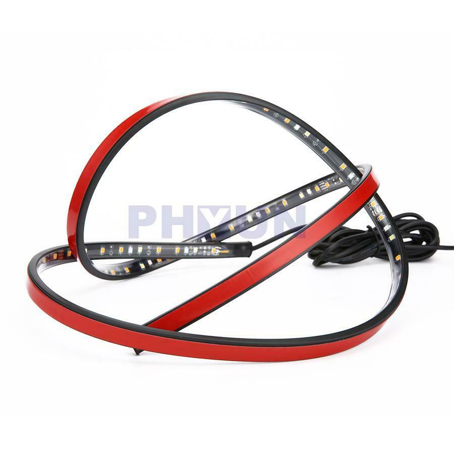2pcs 60" Car Running Board Side Step LED Light White/Amber Turn Signal DRL Strip