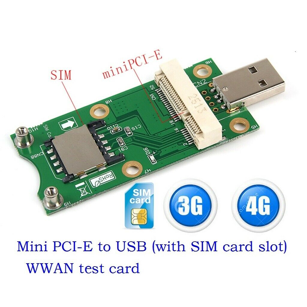 Mini Wireless PCI-E to USB Adapter with SIM Card Slot for 3G 4G WWAN/LTE Module