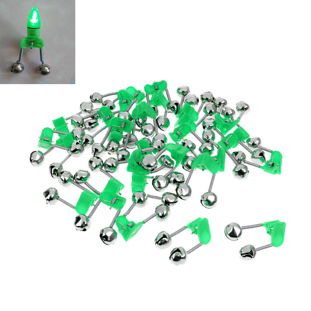 30 Pieces Night Fishing Rod Clamp Tip Clip Ring   Lure Alarm Twin Bells
