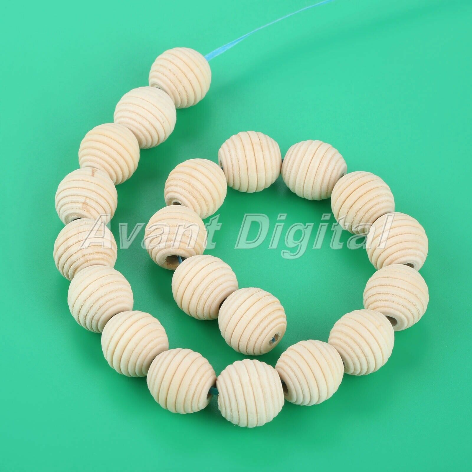 20pcs Round Unfinished Natural Screw Whorl Wave Beads Charms Findings DIY 20mm