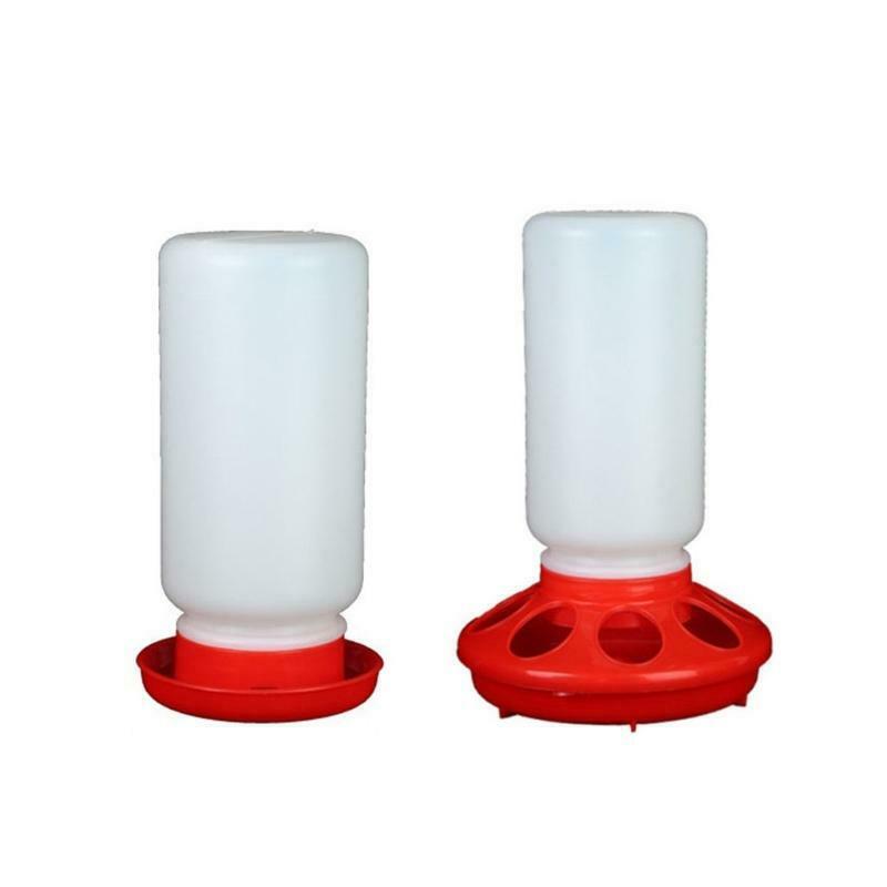 Chick Waterer and Feeder Plastic (1 Quart) Gravity Fed Water Jar White and Red