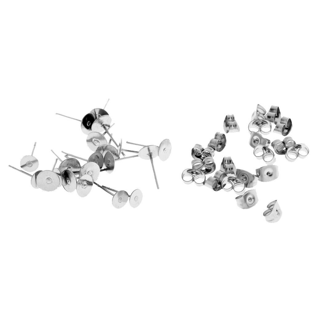 30pcs Findings Flat Base Pad Earring Crafts Making Girl Birthday Dating Gift