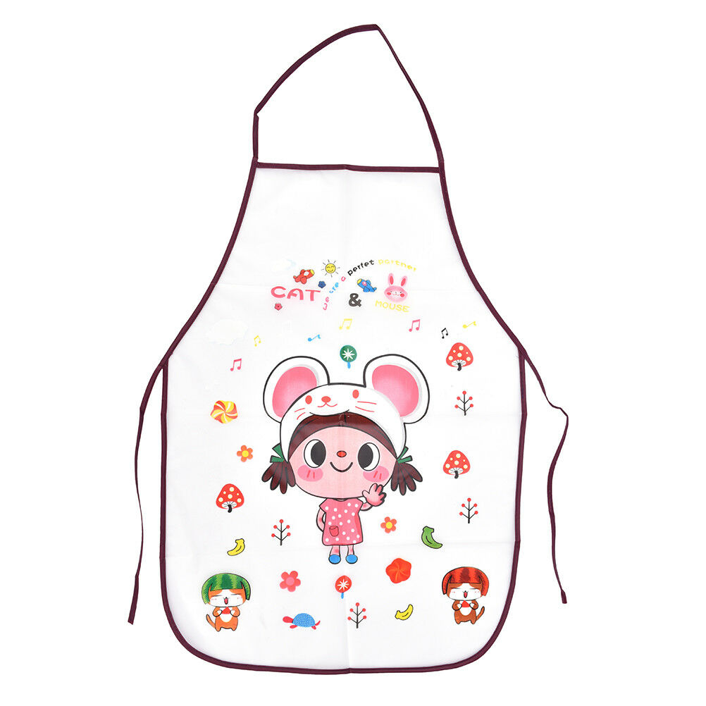 women&kids cartoon kitchen restaurant waterproof apron cooking aprons anti-DD