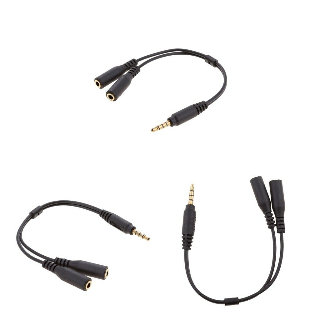 3 Pieces 3.5mm Mic & Stereo Audio Y Splitter, 3.5mm Male to Dual 3.5 Female Mic
