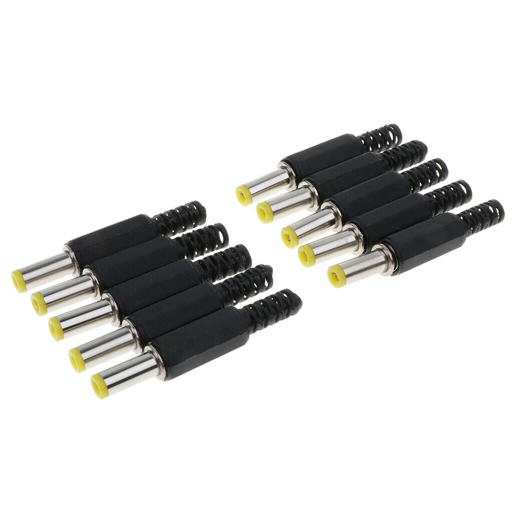 10 Pieces 5.5mm x 2.5mm x 9mm DC Plug Male Solder Power Tip Straight Connector .