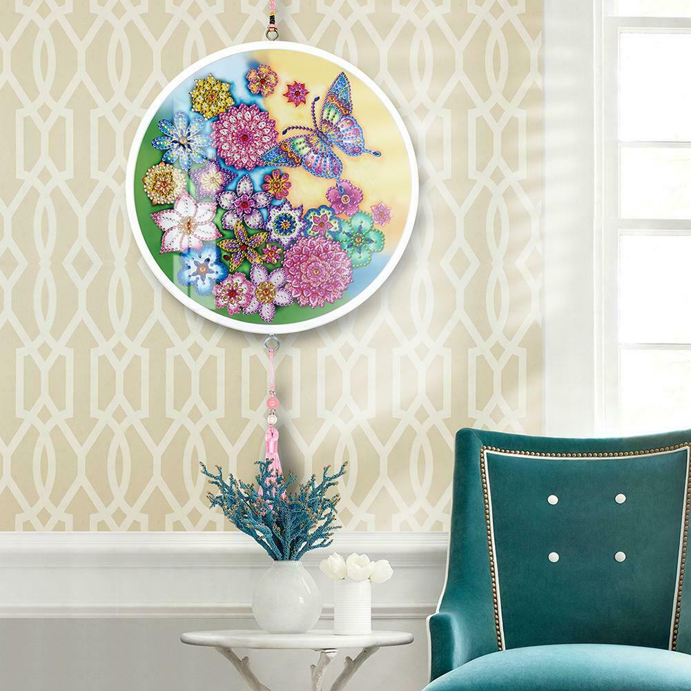 Butterfly Diamond Painting Tassel Partial Drill Special Shape Home Pendants @