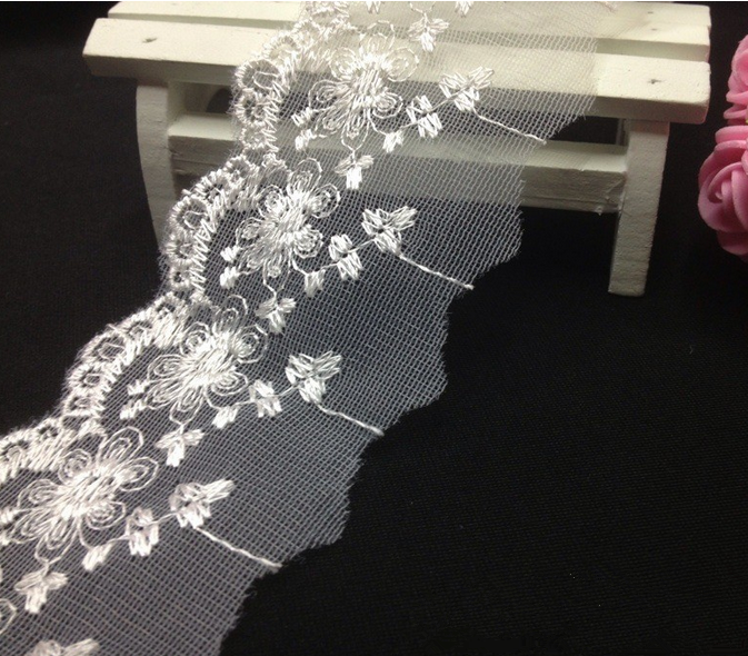 10 Yard Net yarn embroidery Lace Trim Wedding dress decoration Sewing handicraft
