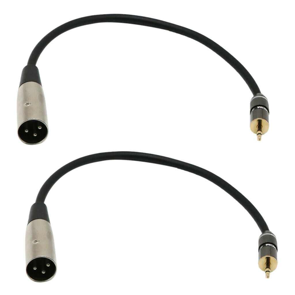 2 Pieces 3.5mm STEREO Mini Jack to 3 Pin XLR Male Mixer Cable Mic Audio Speaker