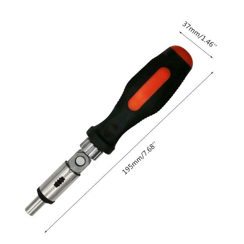 Ratchet Screwdriver 180 Degree T-type Foldable Screwdriver Set 1/4 Hex Interface