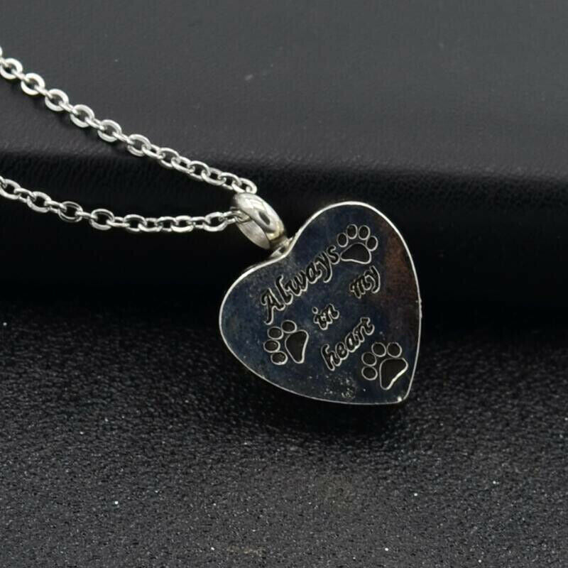 Heart Urn Necklace for Ashes - Pet Cremation Jewelry Keepsake Memorial Pe.l8
