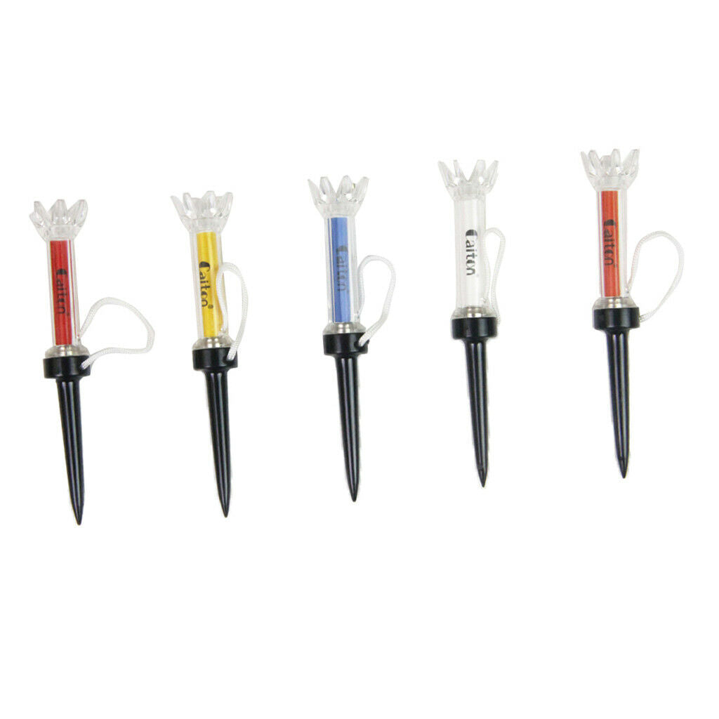 5 Pieces Golf Tees Plastic Double Layer Nails Golfer Training Accessories