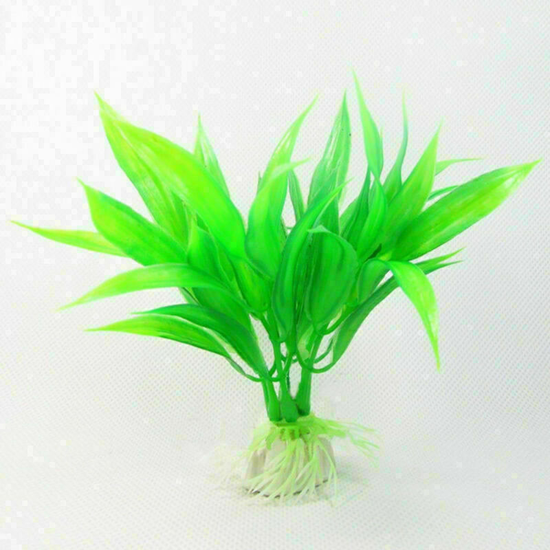 Practical Fish Tank Aquarium Decor Green Plastic Water Grass Plant Ornament NEW