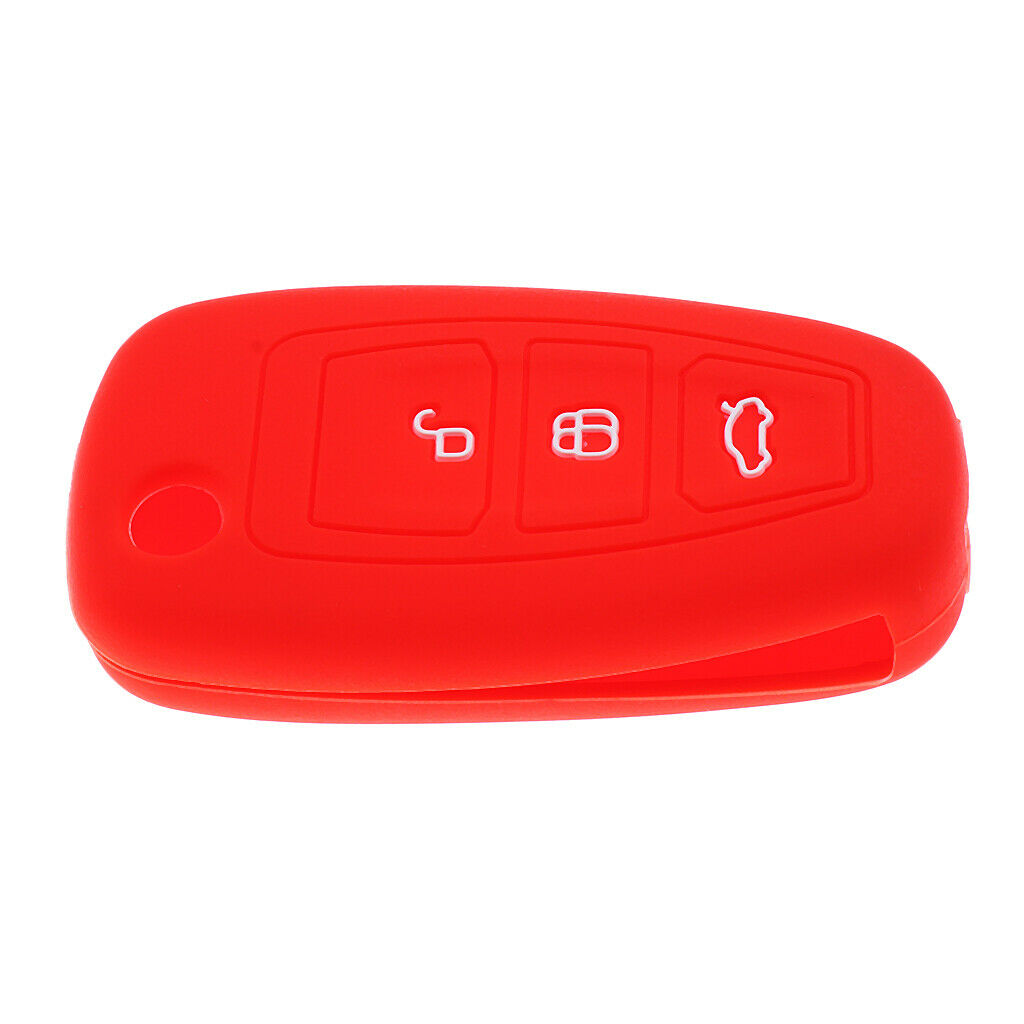 Silicone Car Key Shell Case Fob Cover Housing for Ford   Focus Red