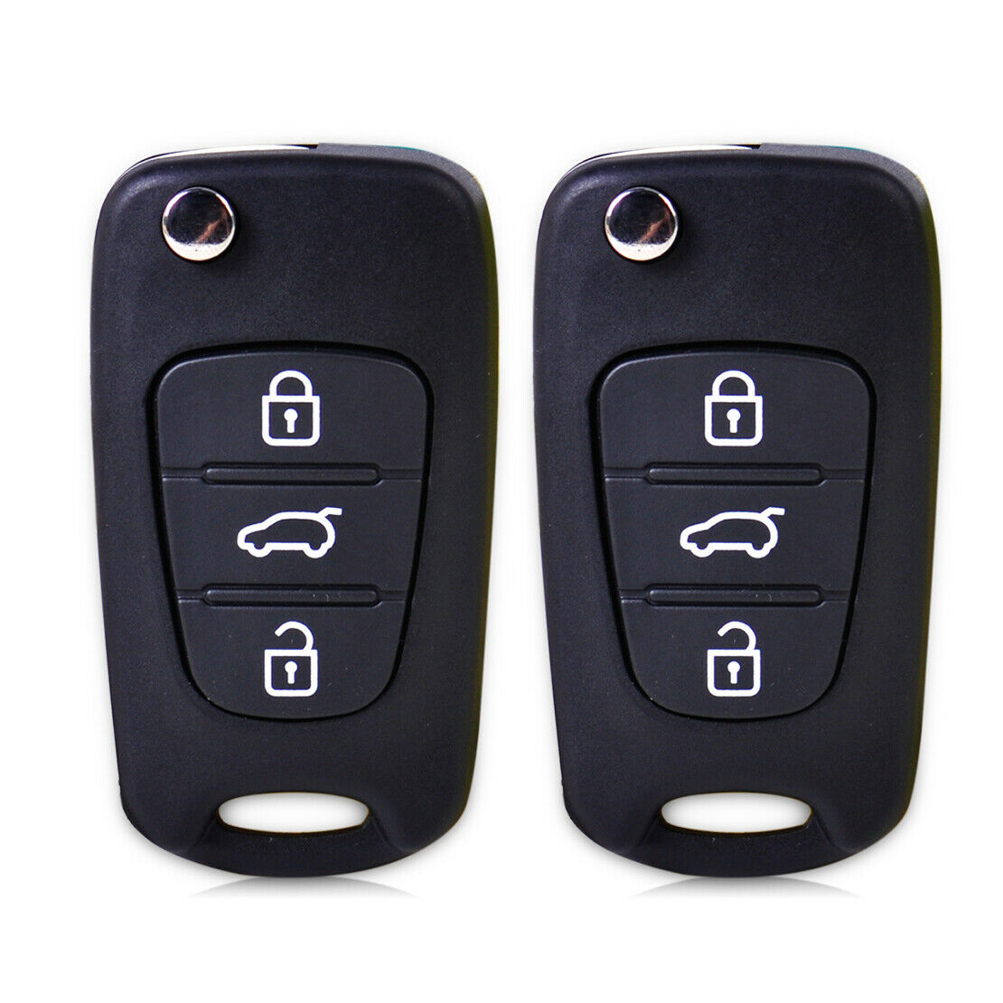 2x Uncut Blade 3 Buttons Flip Remote FOB Key Case Fit for KIA K5 Hyundai i20 An