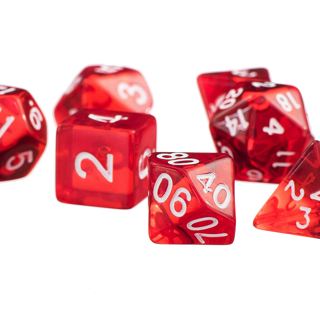 14pcs / Set Polyhedron Dice D4 D6 D8 D10 D12 D20 D20 for D&D RPG Red