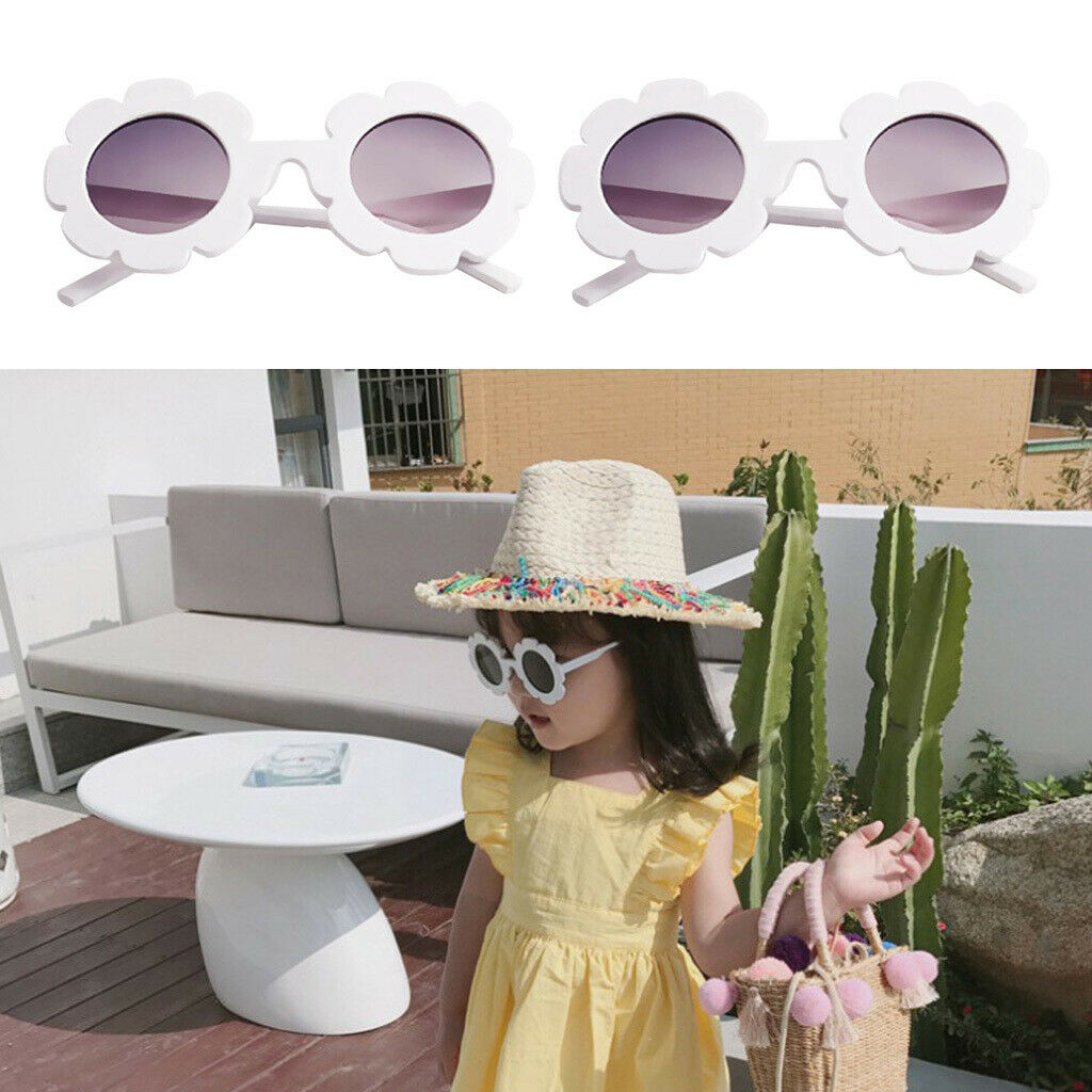 2x White Stylish Cute Baby Kids Boys Girls Sunglasses Toddler Soft Frame