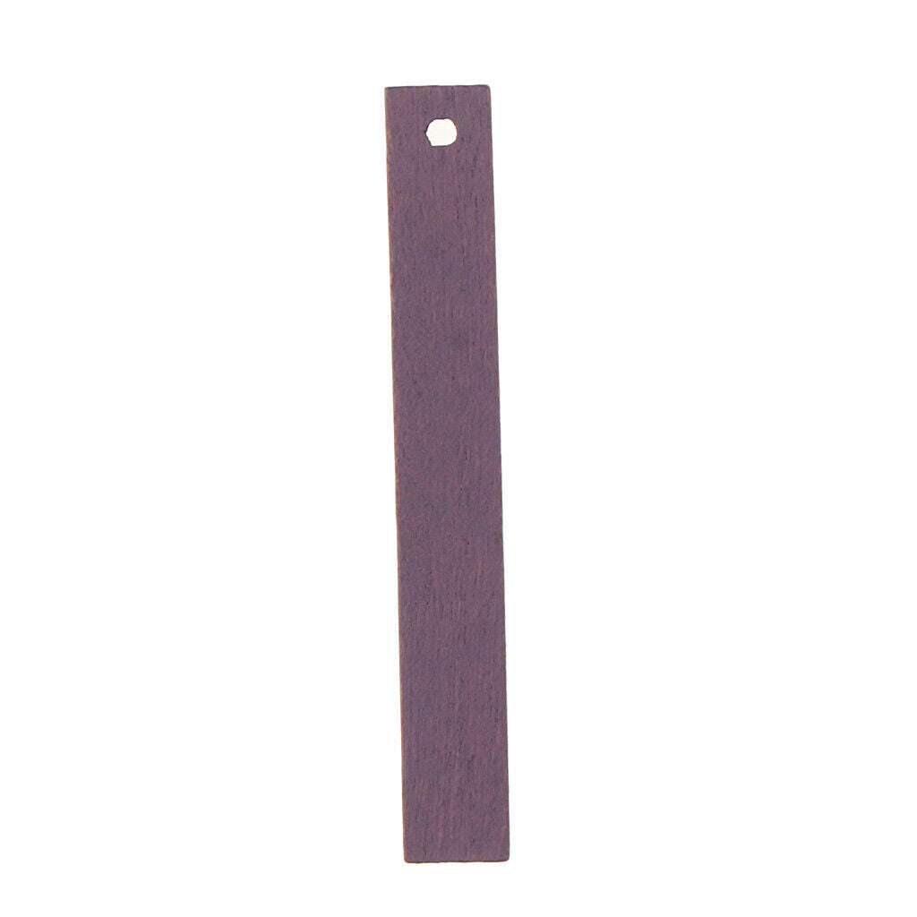 20 Pieces Rectangle Wood Bar Pendant Beads DIY Craft Findings Light Purple