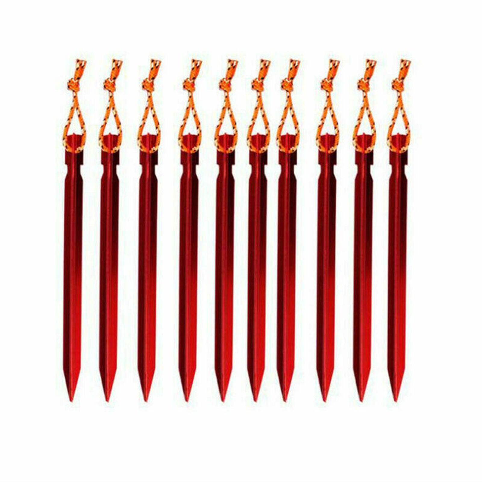 12PCS Titanium Alloy Tent Nail Pegs Stakes With Rope Lightweight Camping Outdoor