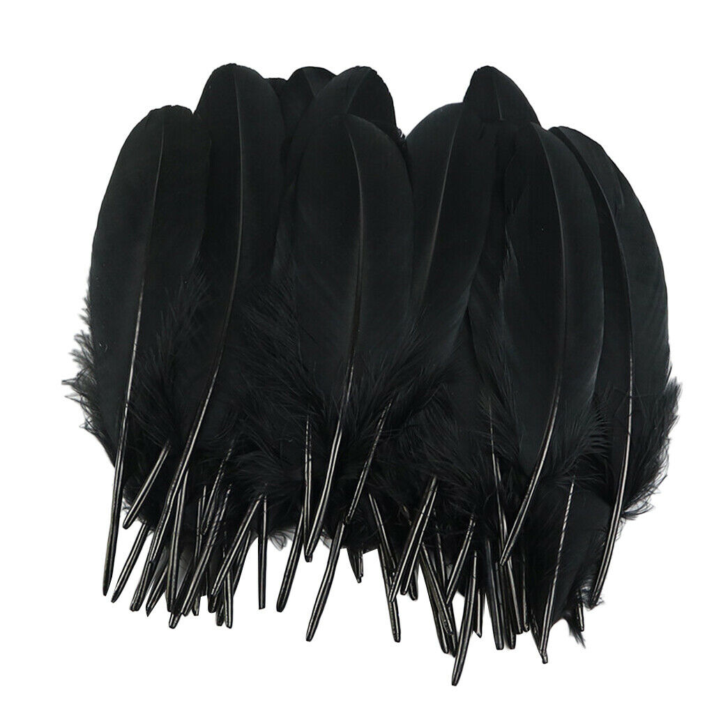 50x 4-8inch Black Rooster Tail Feathers For Wedding Millinery Card Art Craft