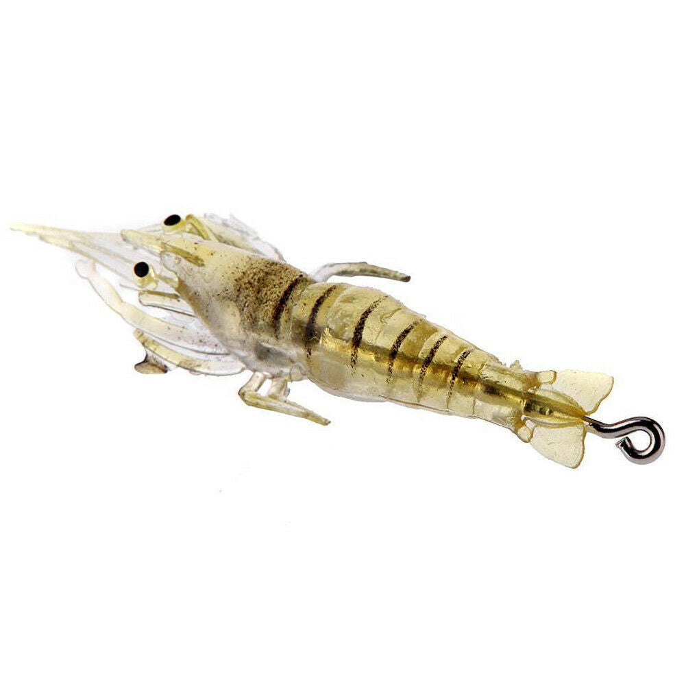 6pcs Shrimp Fishing Simulation Soft Prawn Lure Hook Tackle Bait Lures @