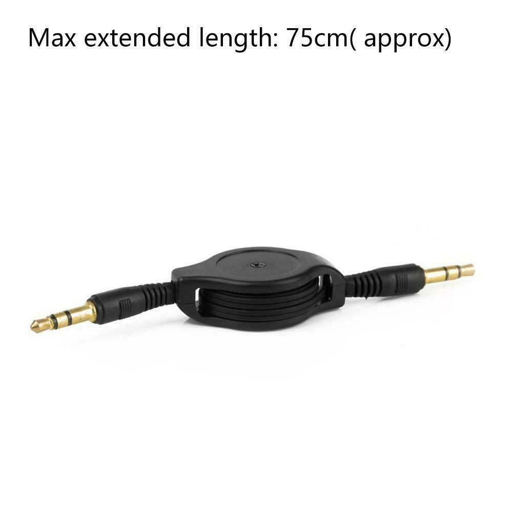 3.5mm Retractable Stereo Audios Male To Male Data Cables For Car Headphones
