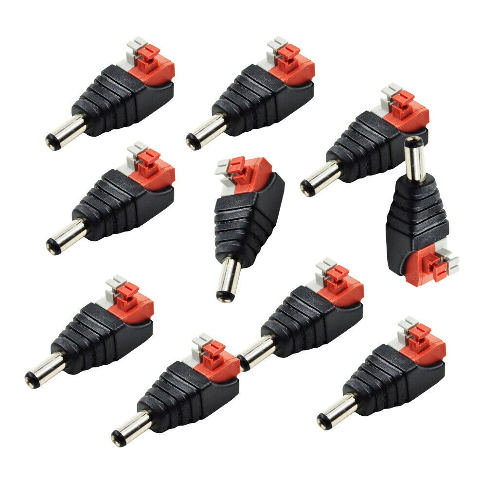 10pcs  Camera DC Power Connector Male Connector 12V Red + Black