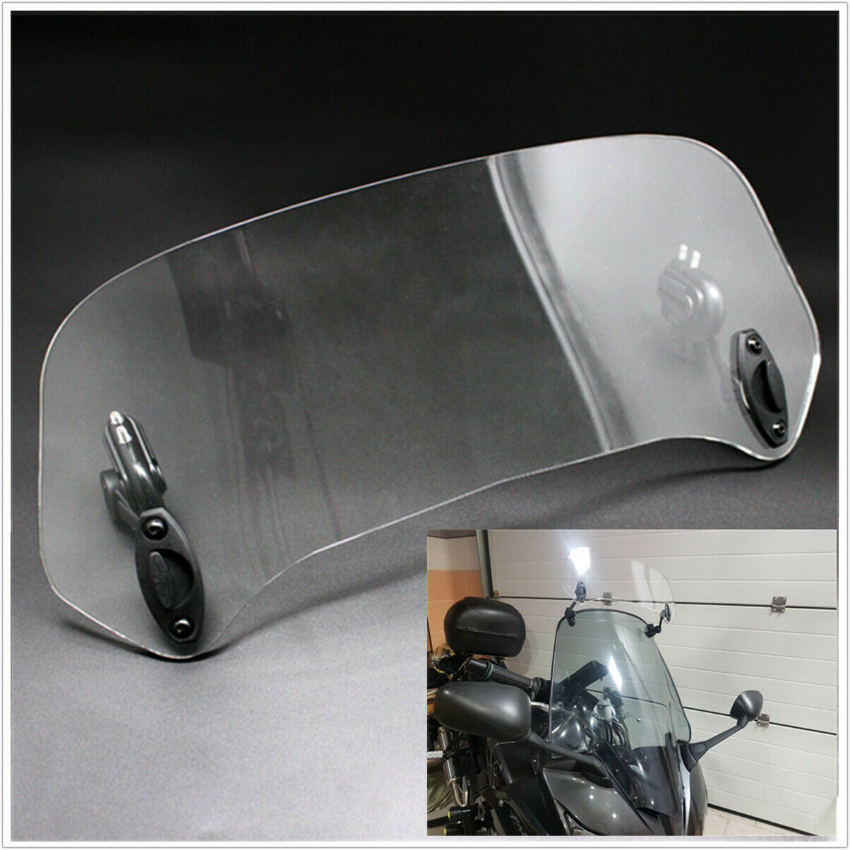 Universal Motorcycl Risen Adjustable Windscreen Windshield Spoiler Air Deflector
