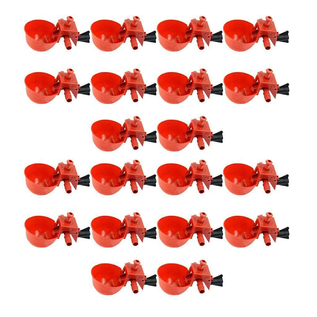 Pack of 20 - Automatic Chicken Waterer Drinker Cups with Ring - Water Dispenser