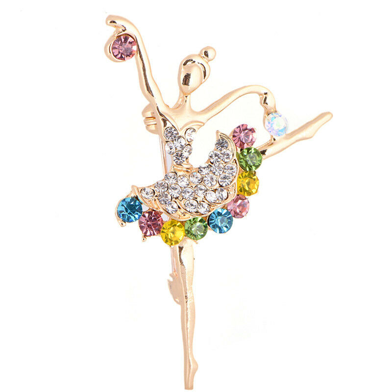 Dancing Ballet Girl Brooch Rhinestone Brooch Pin Jewelry Bouquet Accessor.l8