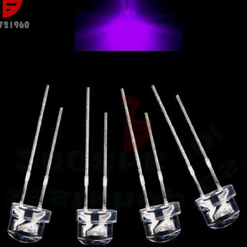 50PCS 5mm Straw Hat Purple Super-Bright LED Light Emitting Diode