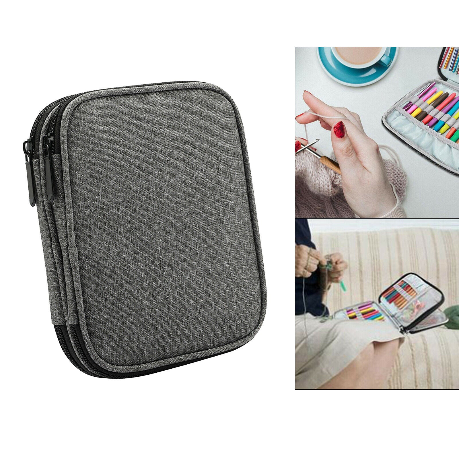 Easy Carry Travel Crochet Hook Case Organizer Needles Bag Storage Pocket