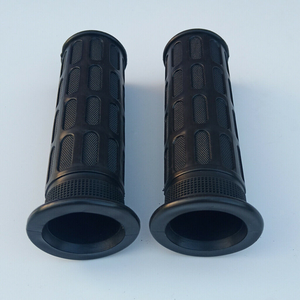 2pcs Black Rubber Non-Slip Handlebar Grips for Wheelbarrow, Tractors, Mowers