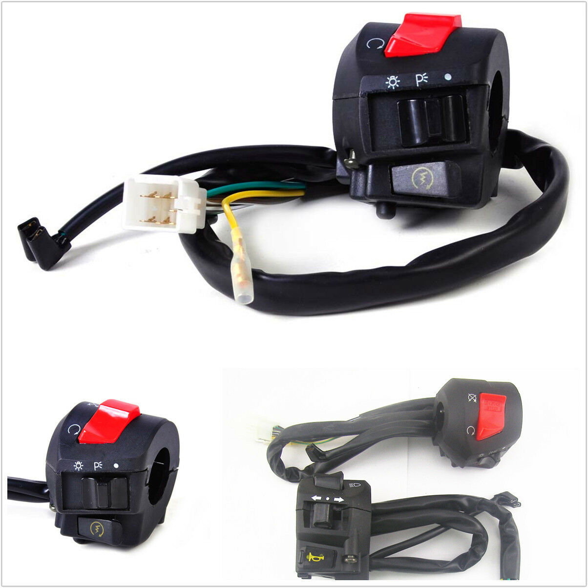 2pcs Universal 7/8'' Motorcycle Handlebar Horn Turn Signal Light Control Switch