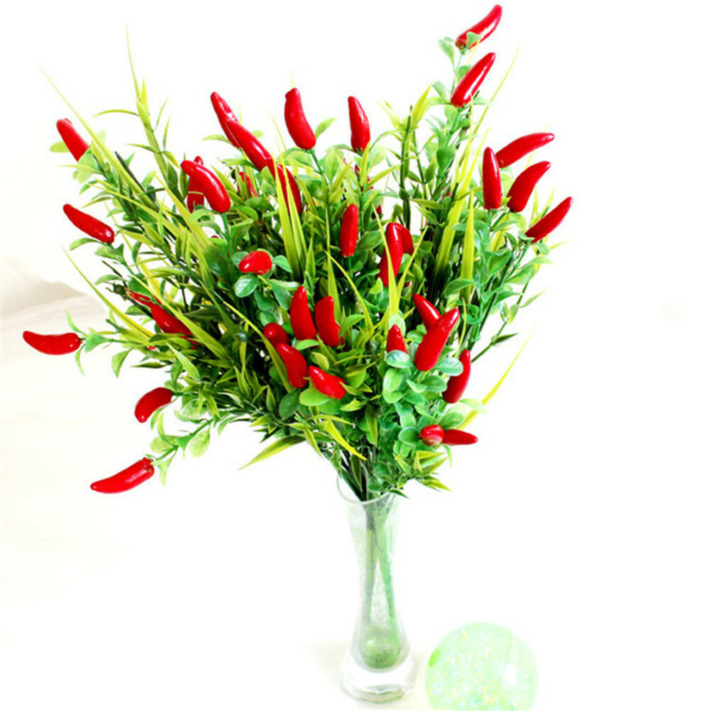 1 Bouquet Artificial Pepper Flower Wedding Christmas Party Garden Decor J.l8