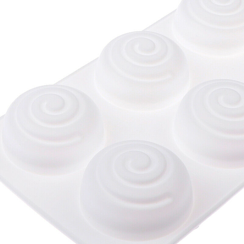 Soap Mould Round Whirlpool Silicone Rubber 6 Cavities Mousse Cake Baking MolBDA
