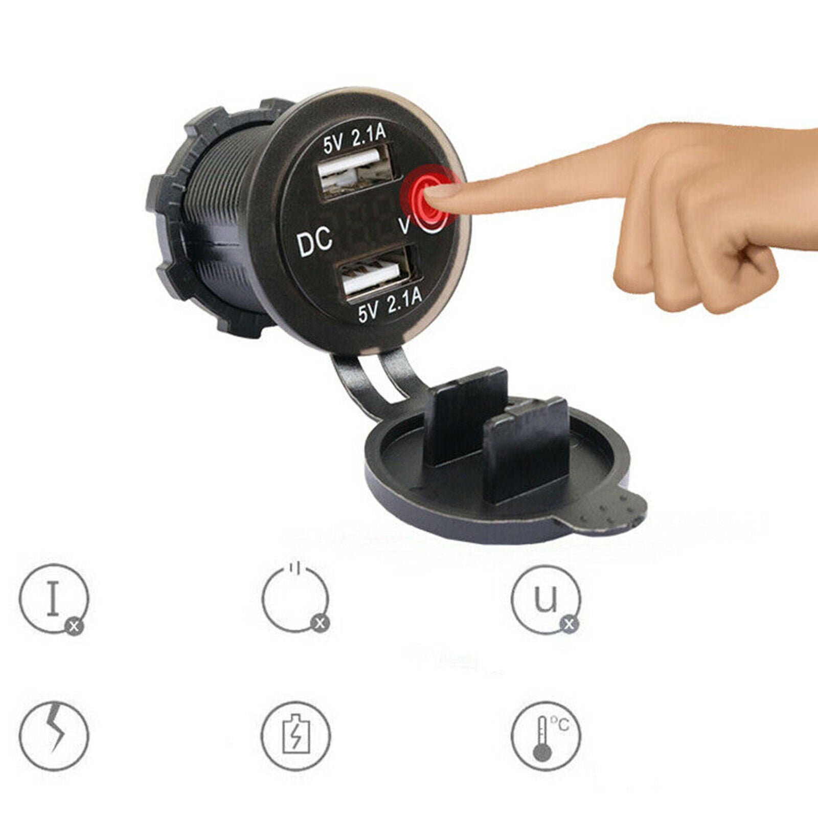 Car Socket USB Charger Socket lighter for 12V/ 24V Motorcycle Vehicles