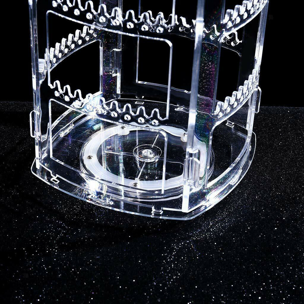 360 Rotating Acrylic Earring Holder Jewelry Display Organizer Rack Stand