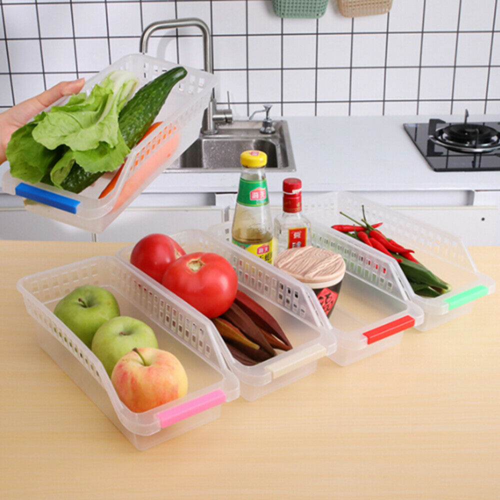 Home Kitchen Fridge Space Saver Organizer Slide Shelf Rack Holder Storage