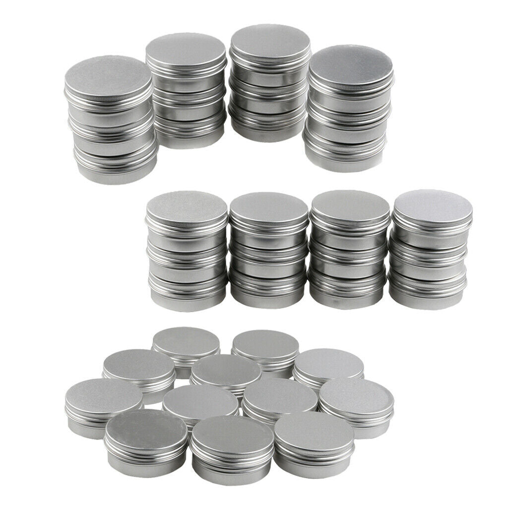 36pcs/ Pack Screw Top Round Aluminum Cosmetic Sample Containers For Lip Balm,