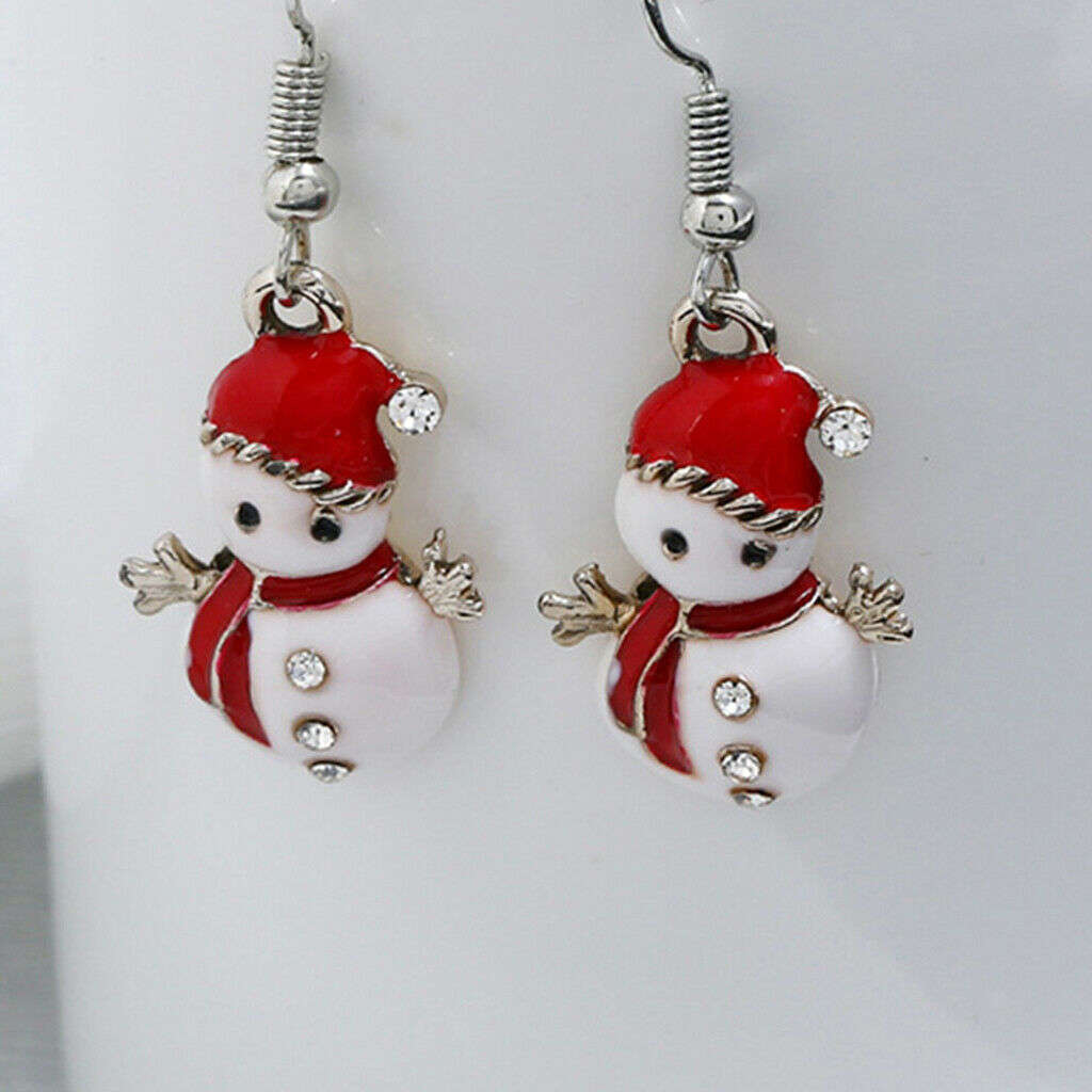 2 Pair Alloy Colorful Christmas Theme Fashion Hook Earrings Christmas Jewel