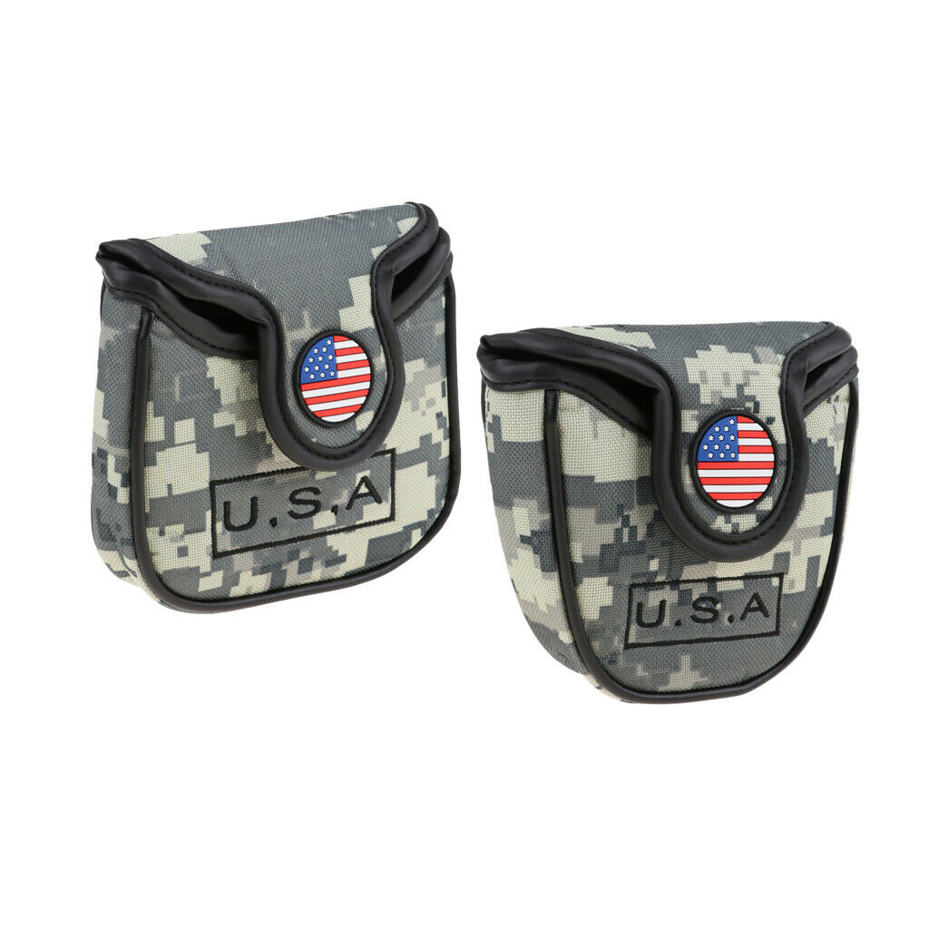 Magnetic Closure Golf Square Putter Head Protect Cover Sleeve Headcover