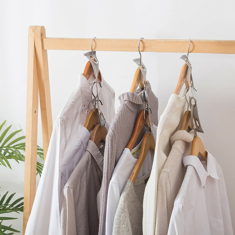 2PCS Space Saving Hanger Plastic Cloth Hanger Hook Clothes Hanger With Ho.l8