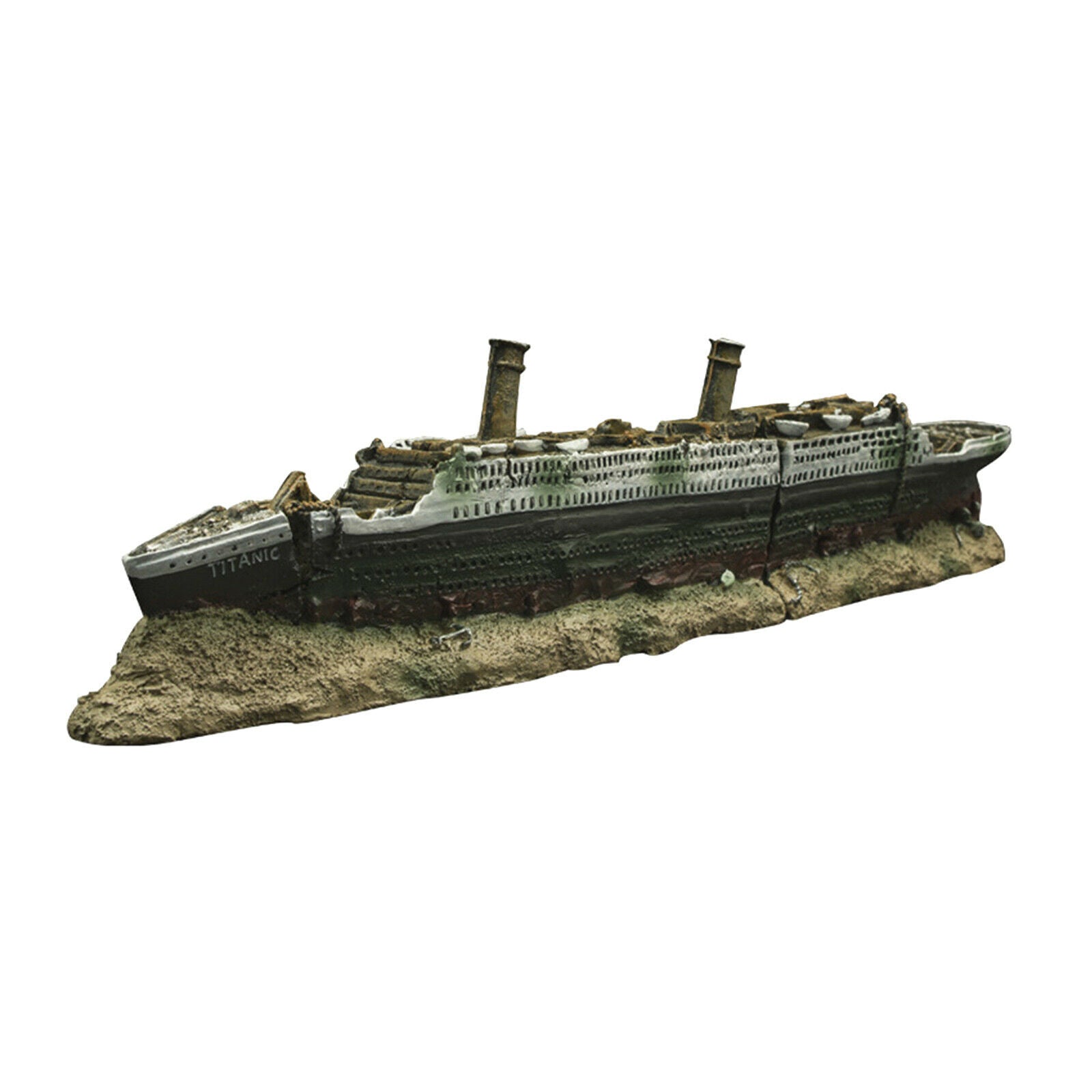 Aquarium Fish Tank Medium Titanic Shipwreck Ornament Decor Shelter 38x6x9cm