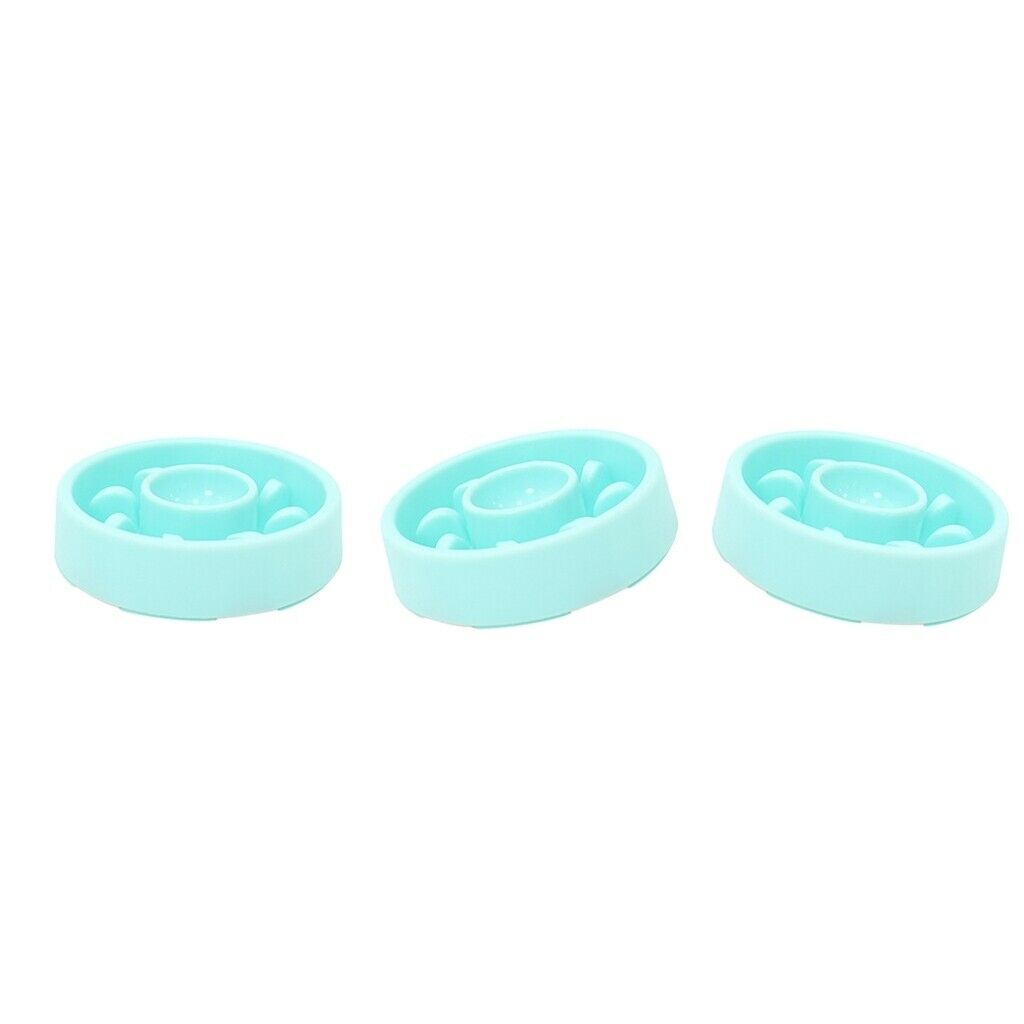 Set of 3 Pet Dog Food Slow Feeder Pet Anti-Chocking Bowls For Dogs Cat