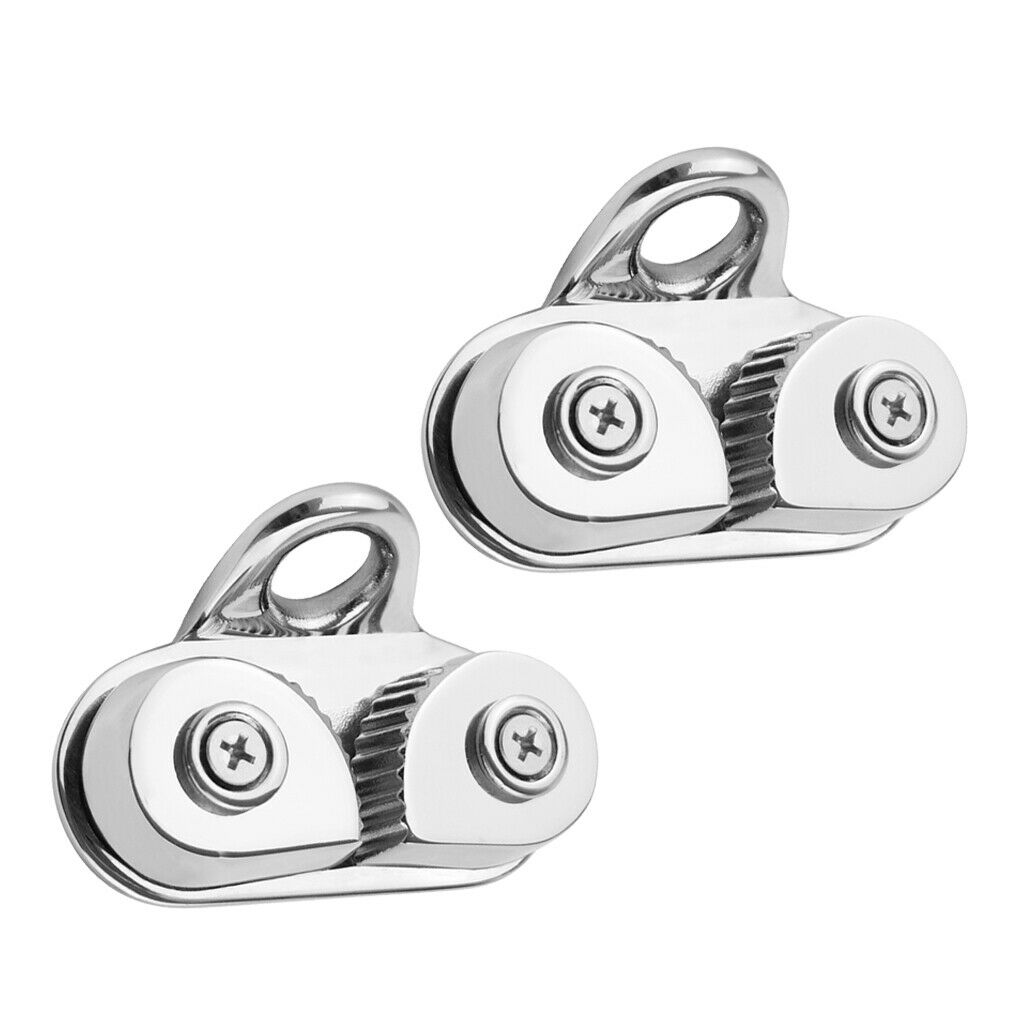 2x Durable Boat Sailboat Cam Cleat With Leading  For 3-15mm Line Rope