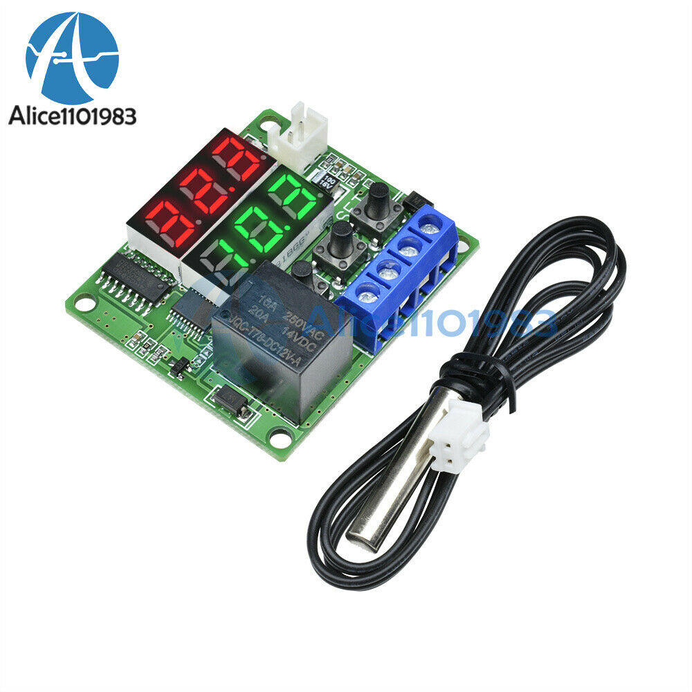 DC 12V Dual LED Digital Thermostat Temperature Control Switch Sensor Module