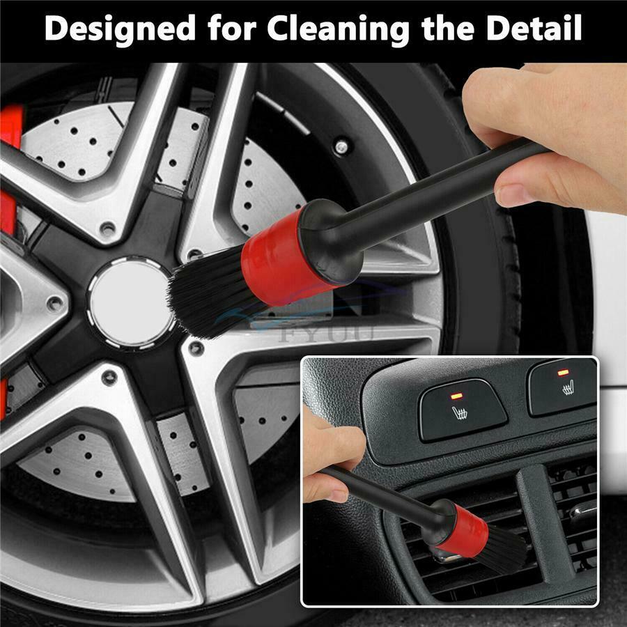 6x Car Motorcycle Wheel Rim Tire Detailing Brush Auto Care Exhaust Tip Brush Kit
