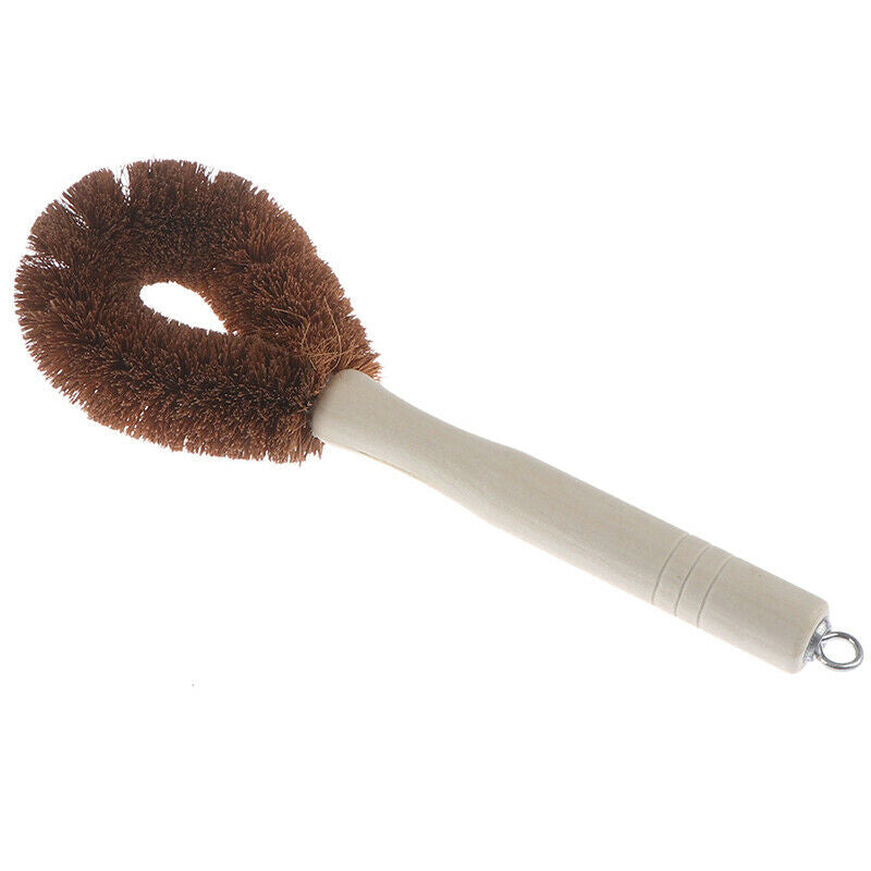Coconut Brown Non-stick Oil Long Handle Pot Brush Flat Wash Cleaning Dish.l8