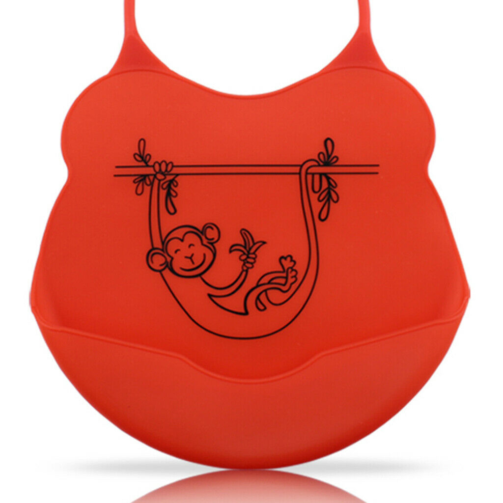 2 Pieces Soft Silicone Baby Eat Bibs Dining Aprons Easy Clean With Pocket